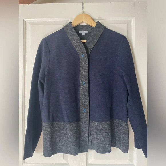 Habitat Jackets & Blazers - Habitat Snap Jacket Cardigan Blue & Grey Size Small